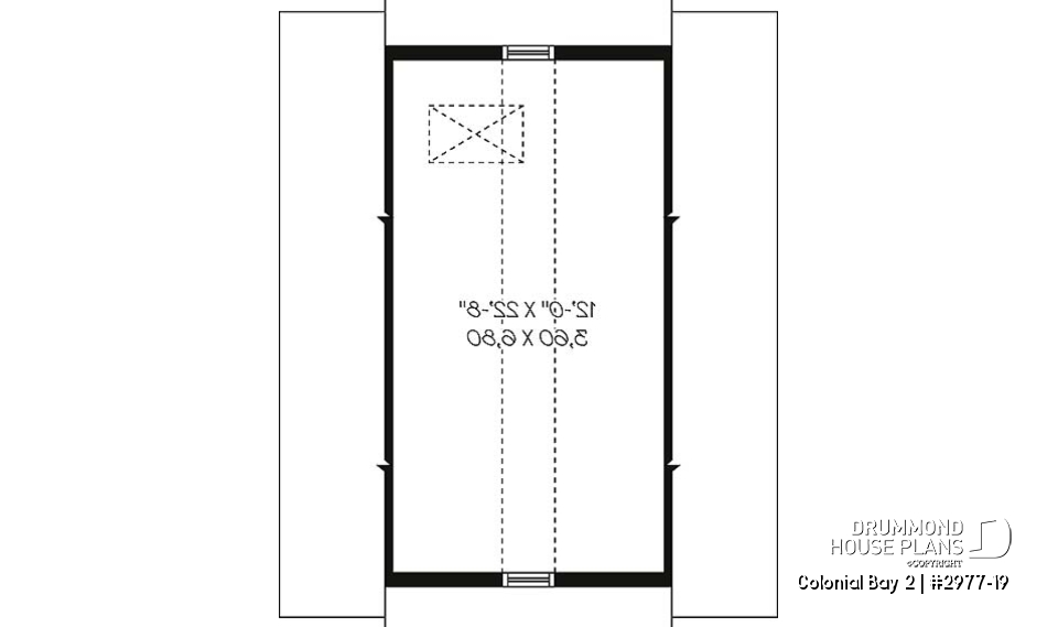 2nd level - Spacious one-car garage plan, with storage area in attic. PDF and blueprints available. - Colonial Bay 2