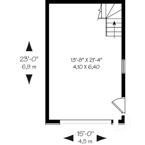 1st level - One-car garage plan with bonus space on attic - The Carriage Colonial 1