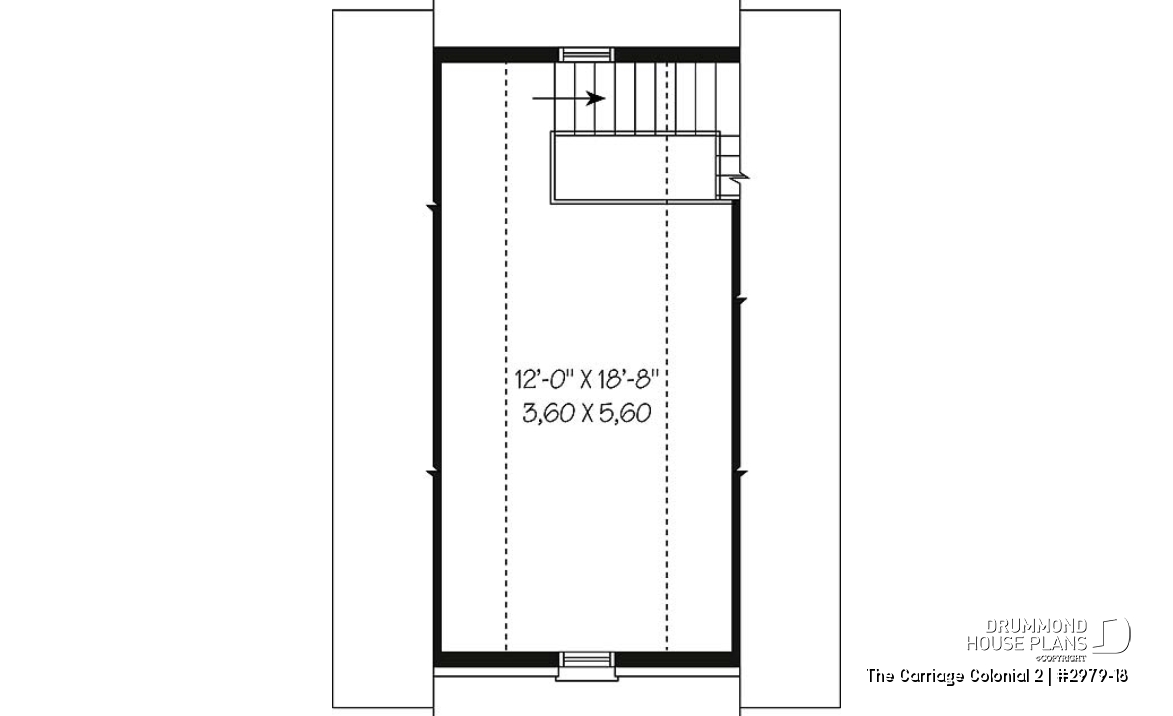 2nd level - Ample 1-car garage with storage space on second floor - The Carriage Colonial 2