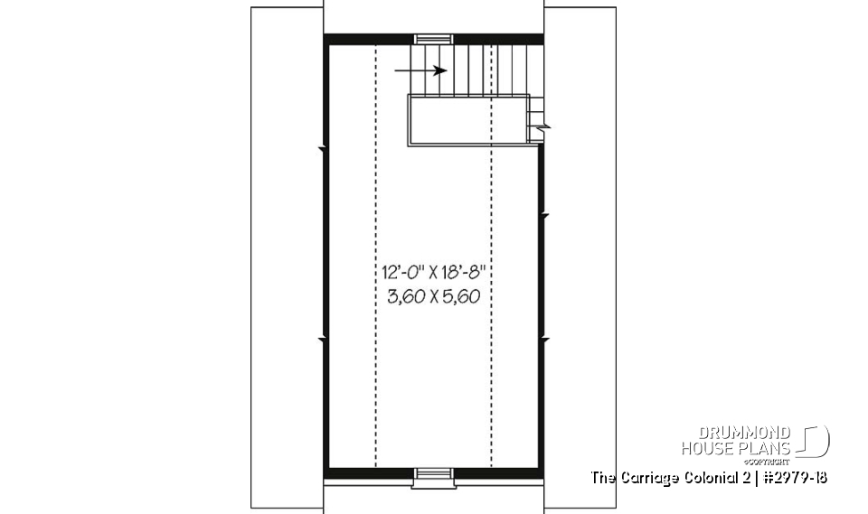 2nd level - Ample 1-car garage with storage space on second floor - The Carriage Colonial 2