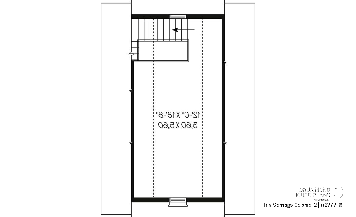 2nd level - Ample 1-car garage with storage space on second floor - The Carriage Colonial 2