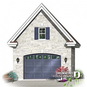front - BASE MODEL - 1-car garage with storage space on second floor - The Carriage Colonial 2