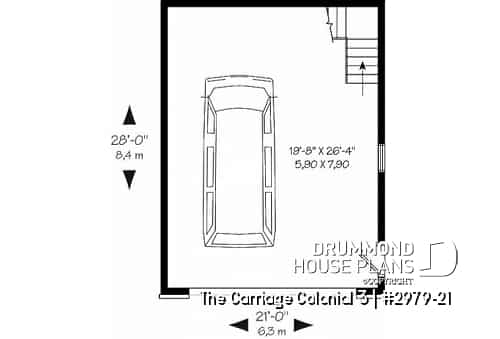 1st level - Traditional two-car garage plan with storage on second floor - The Carriage Colonial 3