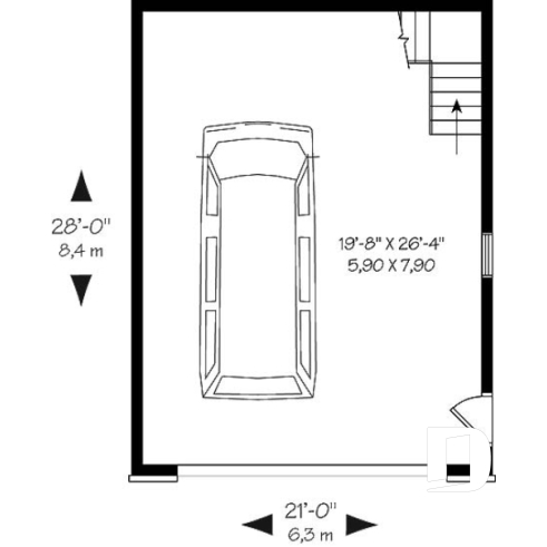 1st level - Traditional two-car garage plan with storage on second floor - The Carriage Colonial 3