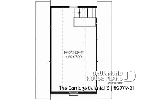 2nd level - Traditional two-car garage plan with storage on second floor - The Carriage Colonial 3