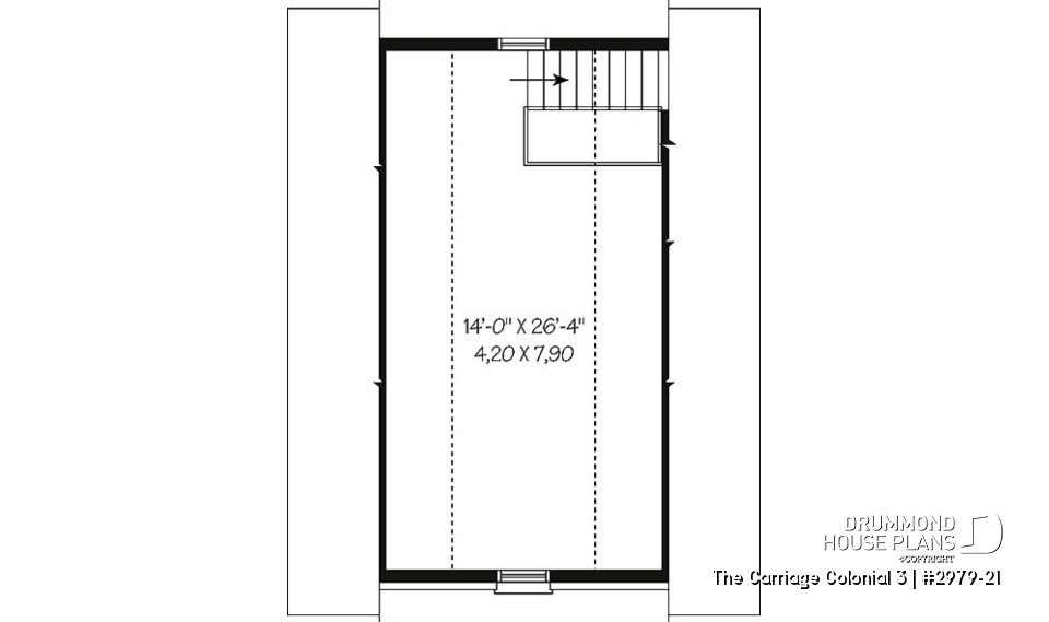 2nd level - Traditional two-car garage plan with storage on second floor - The Carriage Colonial 3