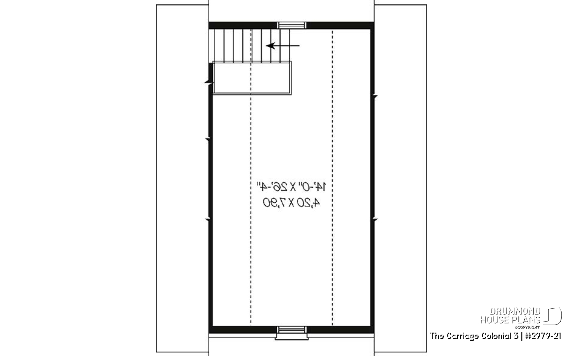2nd level - Traditional two-car garage plan with storage on second floor - The Carriage Colonial 3