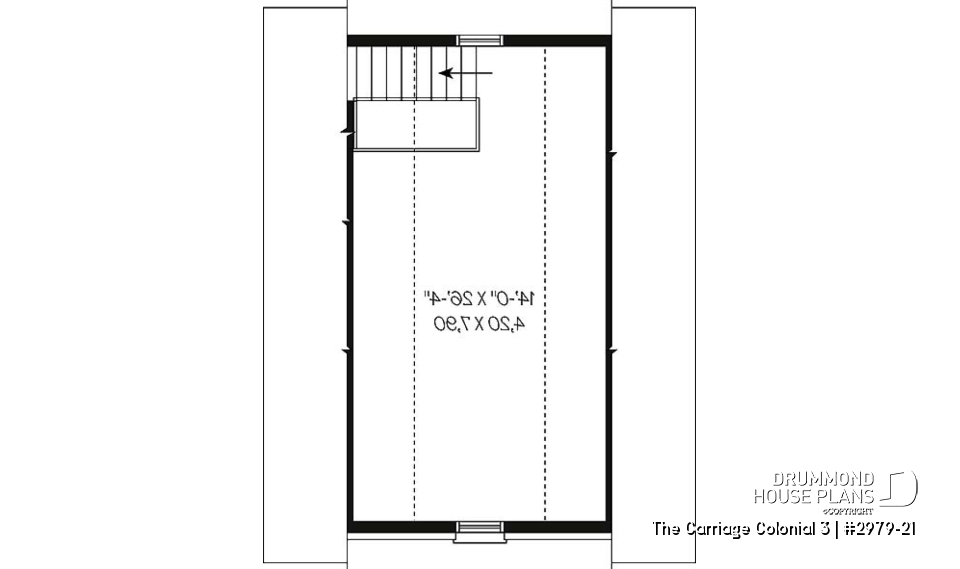 2nd level - Traditional two-car garage plan with storage on second floor - The Carriage Colonial 3