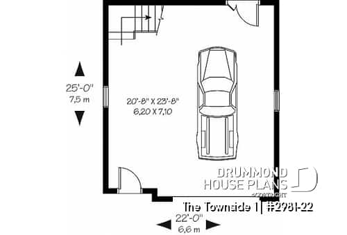1st level - Country style Garage plan with storage on attic - The Townside 1