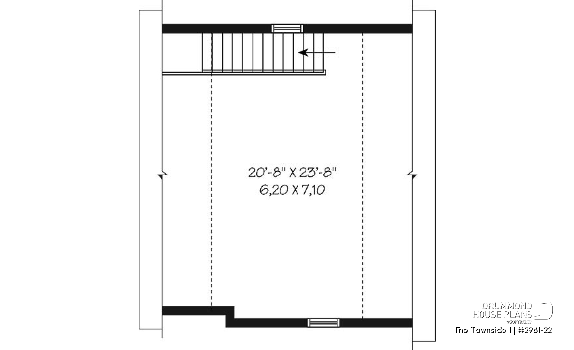 2nd level - Spacious Country One-car Garage Plan with Storage on Attic  - The Townside 1