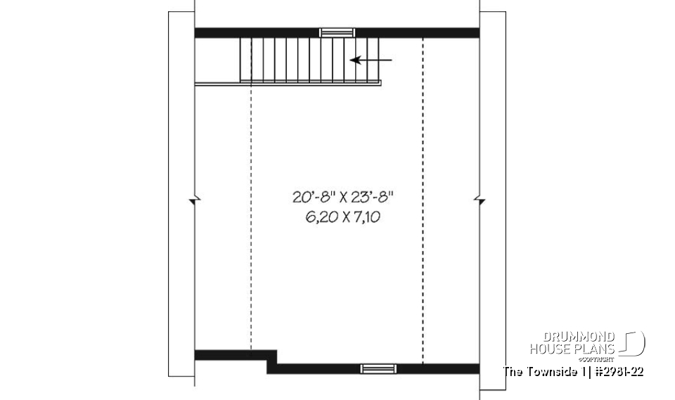 2nd level - Spacious Country One-car Garage Plan with Storage on Attic  - The Townside 1