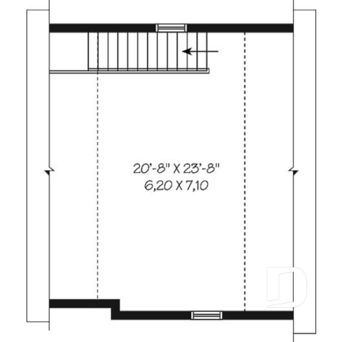 2nd level - Spacious Country One-car Garage Plan with Storage on Attic  - The Townside 1