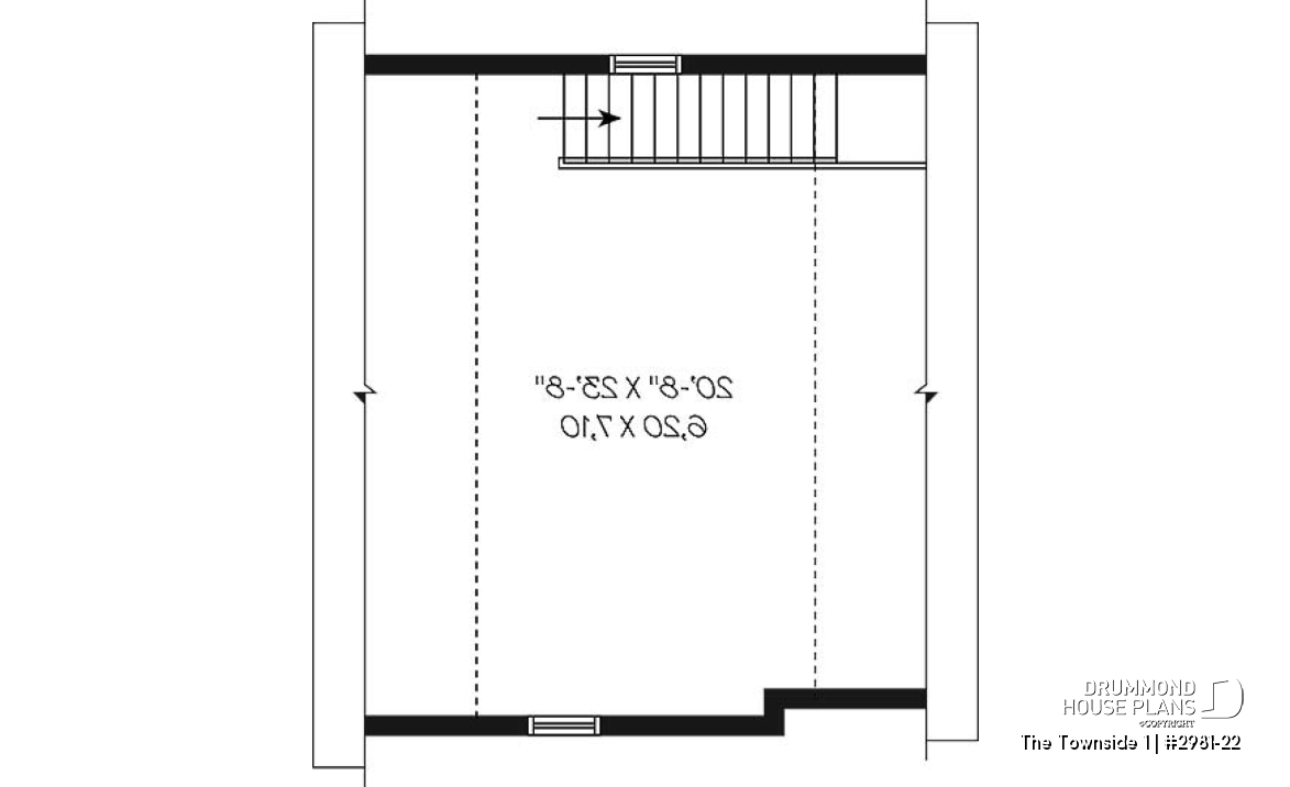 2nd level - Spacious Country One-car Garage Plan with Storage on Attic  - The Townside 1