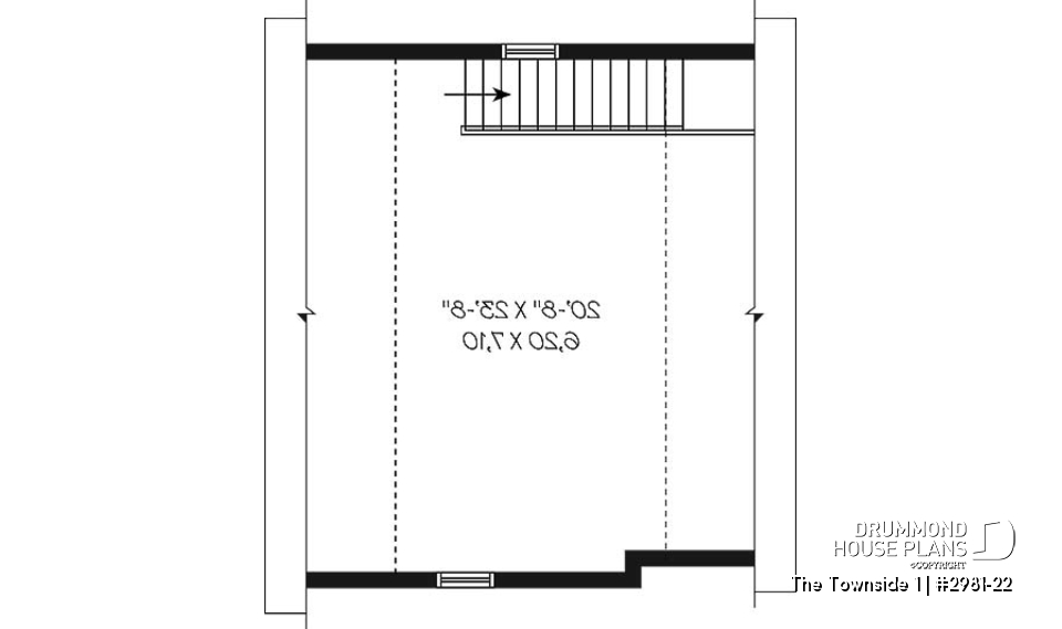 2nd level - Spacious Country One-car Garage Plan with Storage on Attic  - The Townside 1