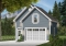 front - BASE MODEL - Large one-car garage plan with storage room above. - The Townside 2