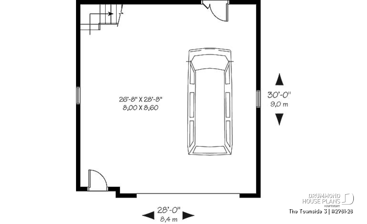 1st level - 2-car garage with second floor storage room - The Townside 3