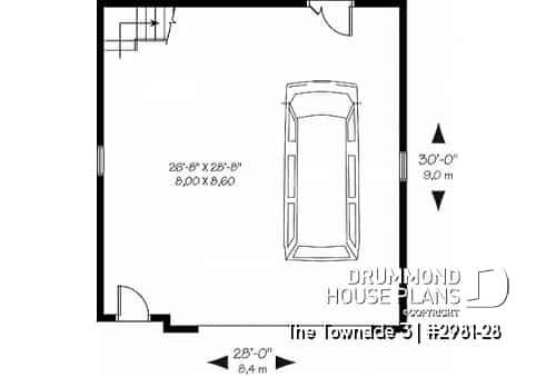 1st level - 2-car garage with second floor storage room - The Townside 3