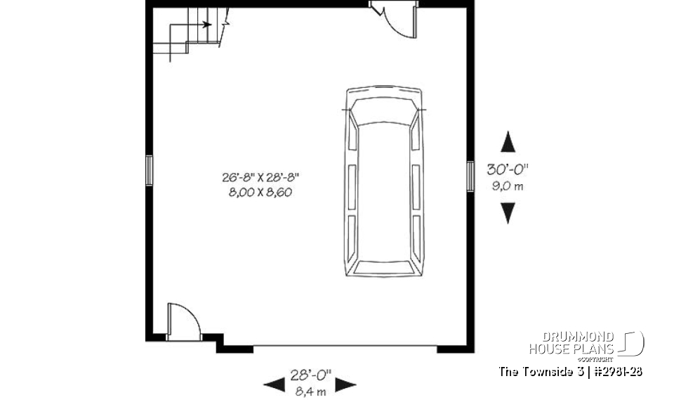 1st level - 2-car garage with second floor storage room - The Townside 3