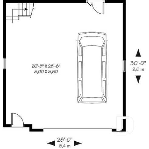 1st level - 2-car garage with second floor storage room - The Townside 3