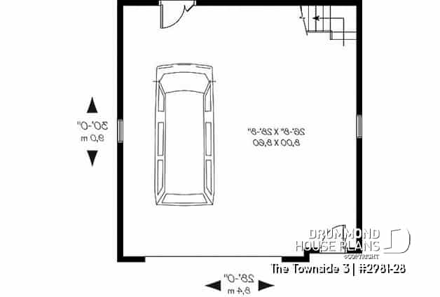 1st level - 2-car garage with second floor storage room - The Townside 3