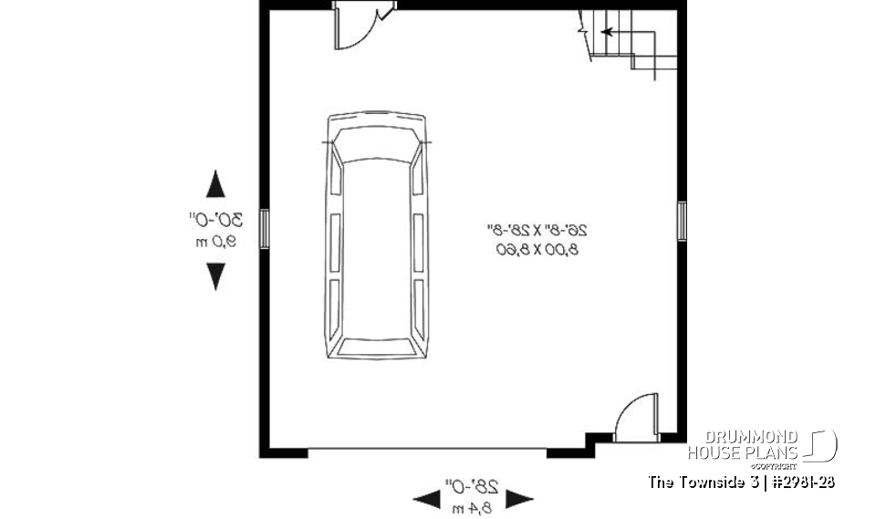 1st level - 2-car garage with second floor storage room - The Townside 3