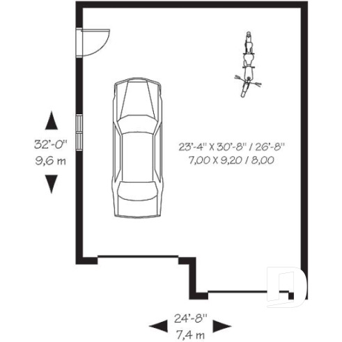 1st level - 2-car garage plan design available in PDF and blueprints - The Carlington