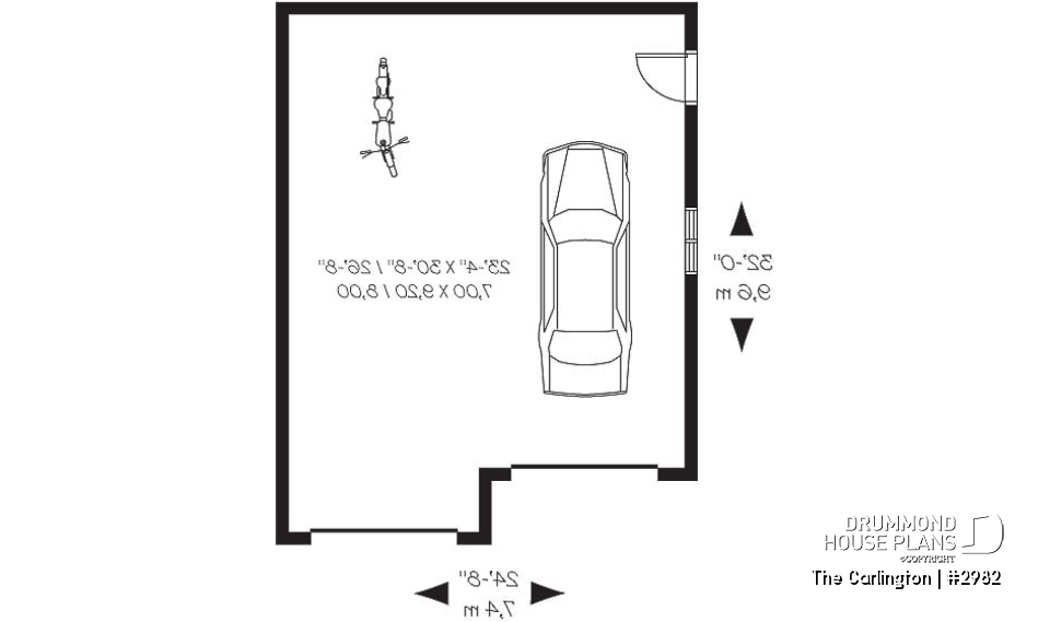 1st level - 2-car garage plan design available in PDF and blueprints - The Carlington