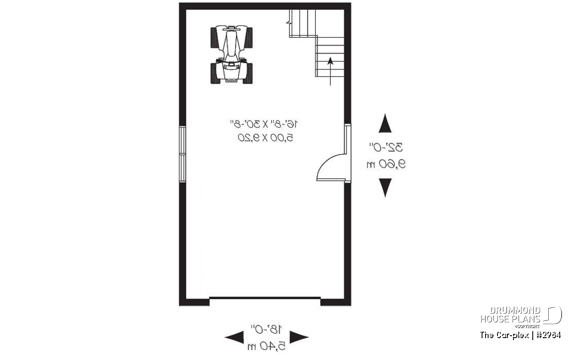 1st level - Victorian style two-storey single garage plan - The Car-plex