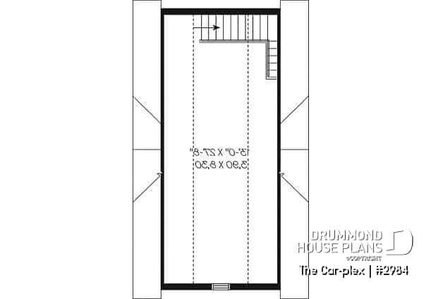 2nd level - Victorian style two-storey single garage plan - The Car-plex