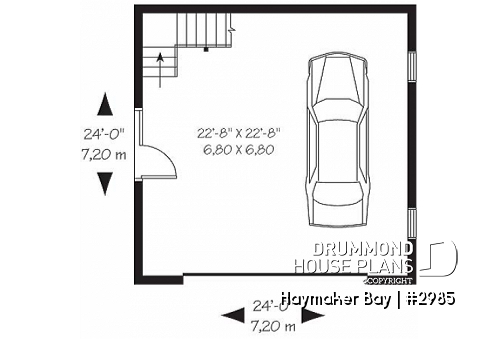 1st level - Stylish 2-storey 2-car garage plan - Haymaker Bay