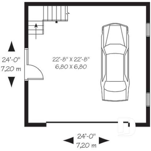 1st level - Stylish 2-storey 2-car garage plan - Haymaker Bay