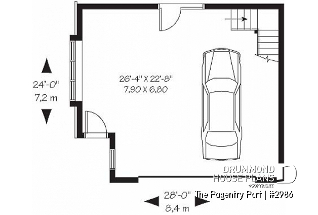 1st level - 2-car garage plan with storage in attic - The Pagentry Port