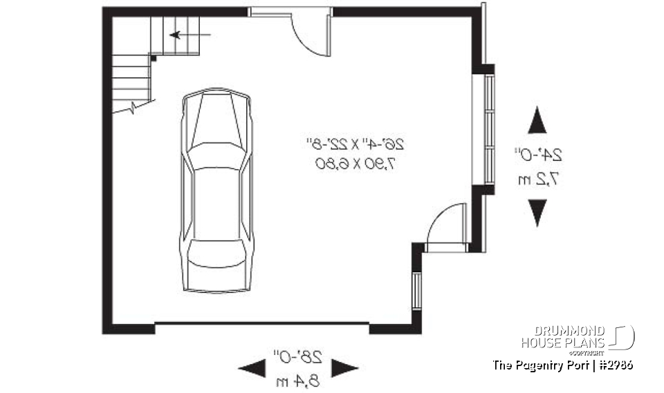 1st level - 2-car garage plan with storage in attic - The Pagentry Port