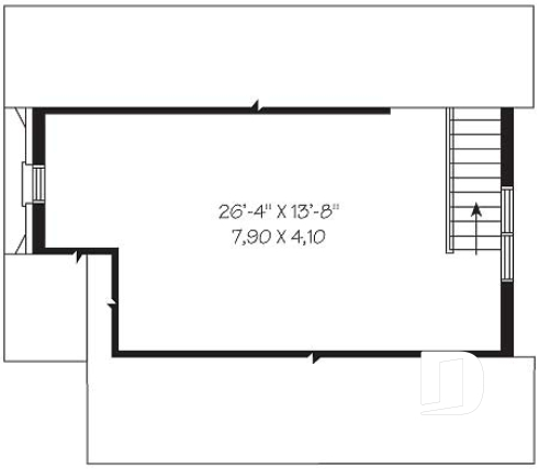 2nd level - 2-car garage plan with storage in attic - The Pagentry Port