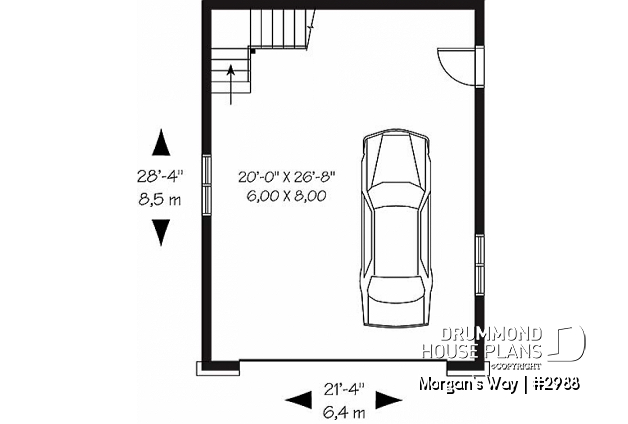 1st level - Trasitional style double car garage with bonus space on attic. - Morgan's Way