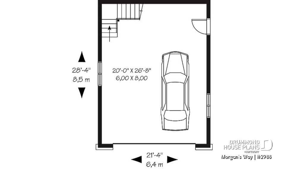 1st level - Trasitional style double car garage with bonus space on attic. - Morgan's Way