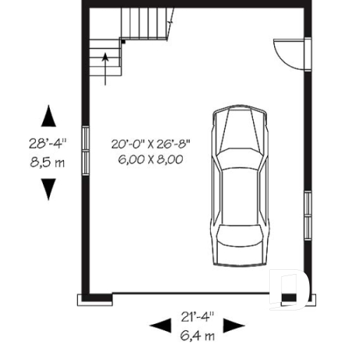 1st level - Trasitional style double car garage with bonus space on attic. - Morgan's Way