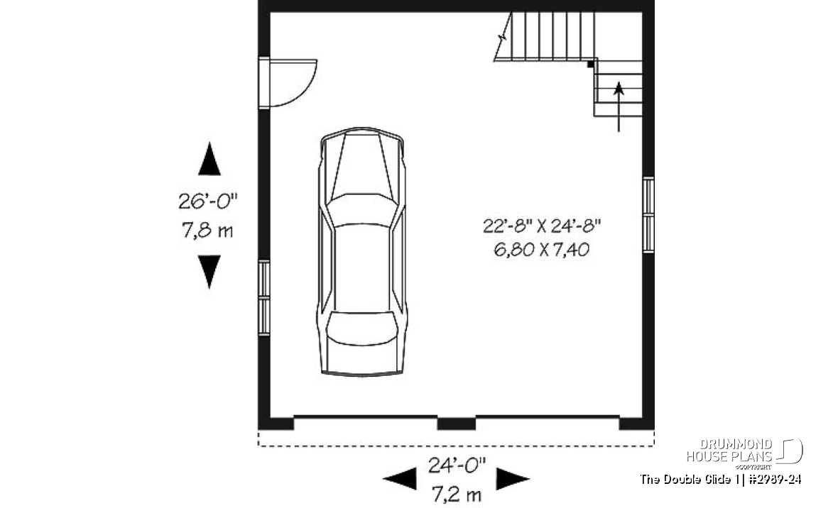 1st level - Two-story garage plan with a versatile bonus loft—enhance your space in style! - The Double Glide 1