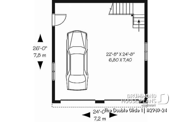 1st level - 2 story garage plan with bonus space in second floor - The Double Glide 1