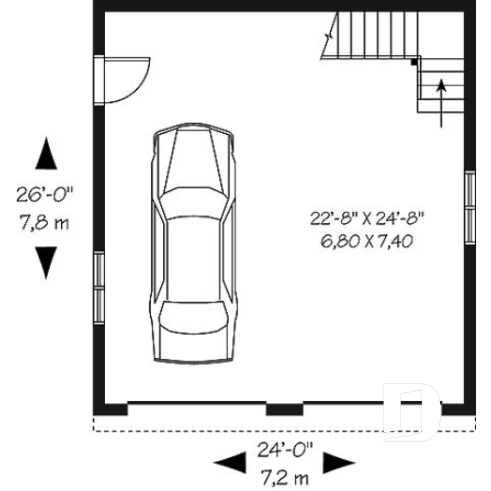 1st level - Two-story garage plan with a versatile bonus loft—enhance your space in style! - The Double Glide 1