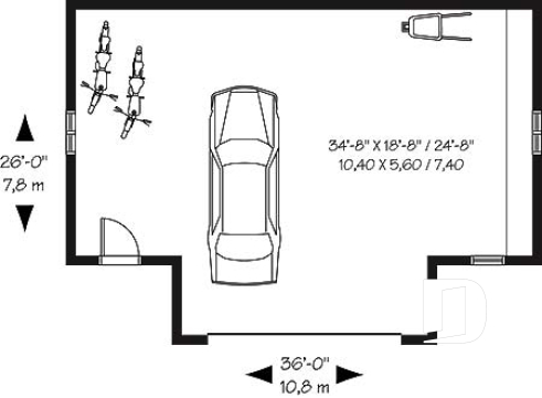 1st level - Spacious 2-car garage plan available in blueprints and PDF - Breton