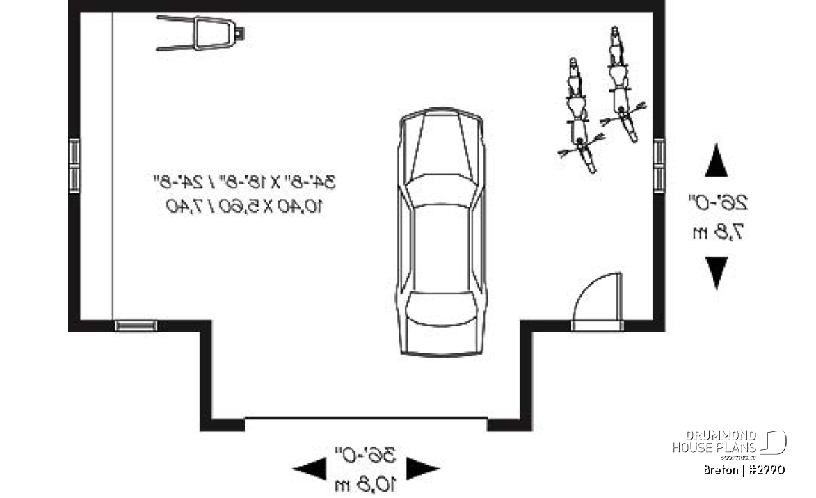 1st level - Spacious 2-car garage plan available in blueprints and PDF - Breton