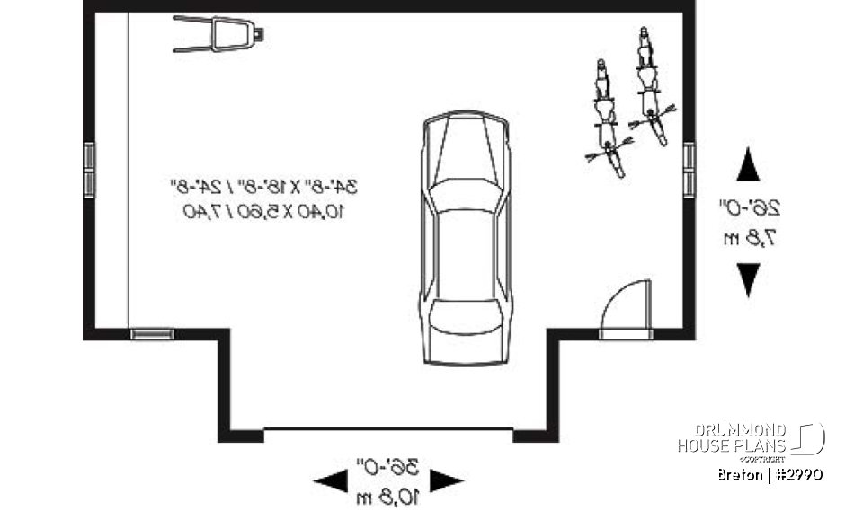 1st level - Spacious 2-car garage plan available in blueprints and PDF - Breton