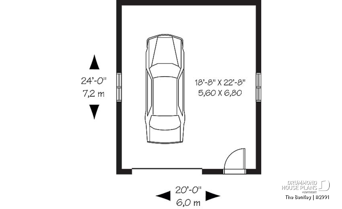 1st level - Simple one-car garage plan with workshop area - The Bentley