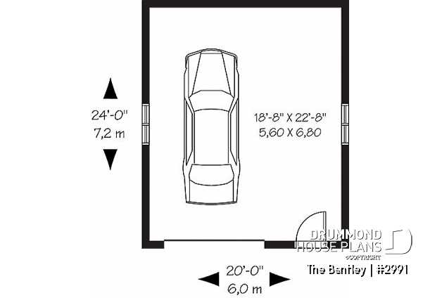 1st level - Simple one-car garage plan with workshop area - The Bentley