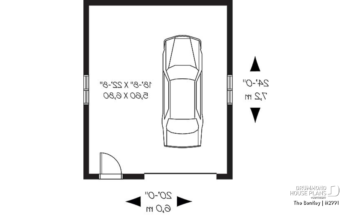 1st level - Simple one-car garage plan with workshop area - The Bentley