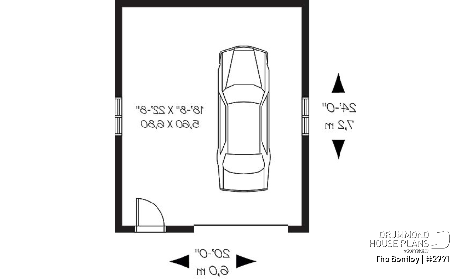 1st level - Simple one-car garage plan with workshop area - The Bentley