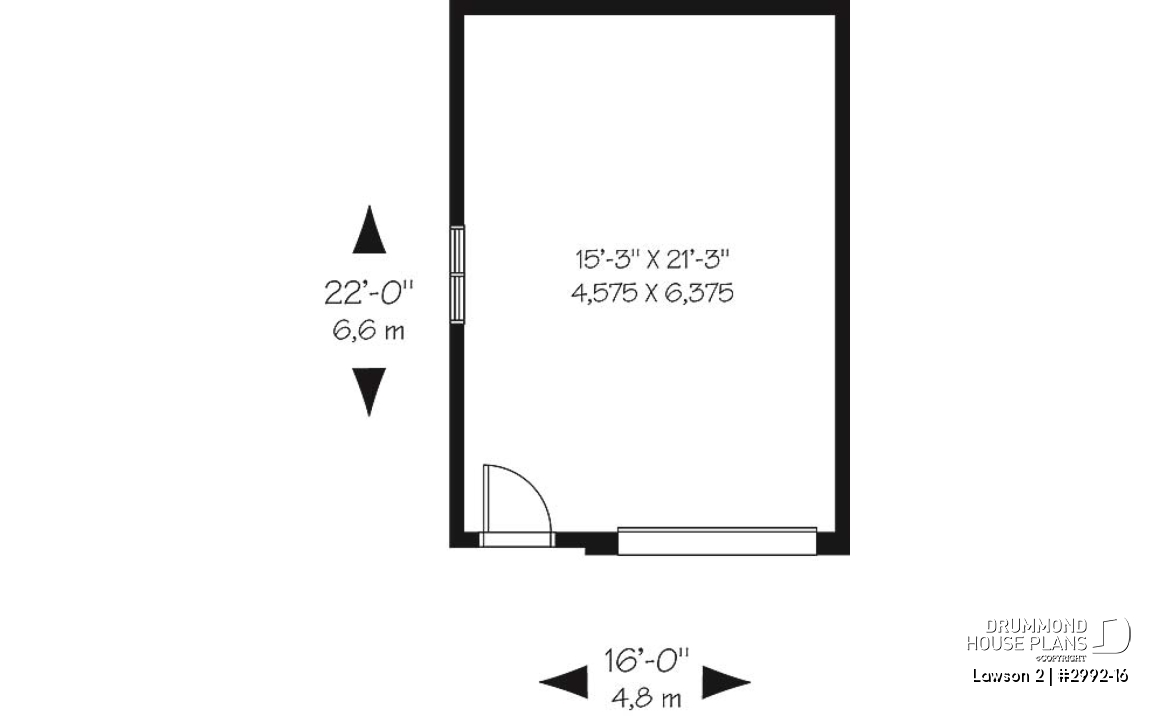 1st level - One-car garage plan, perfect style for any kind of houses - Lawson 2