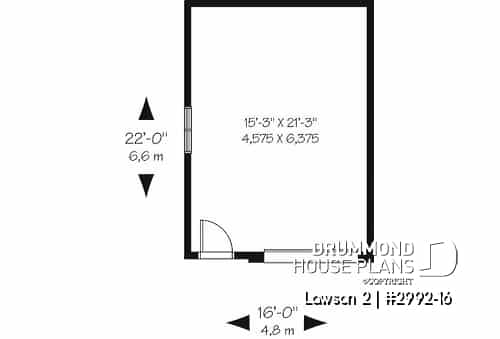 1st level - One-car garage plan - Lawson 2