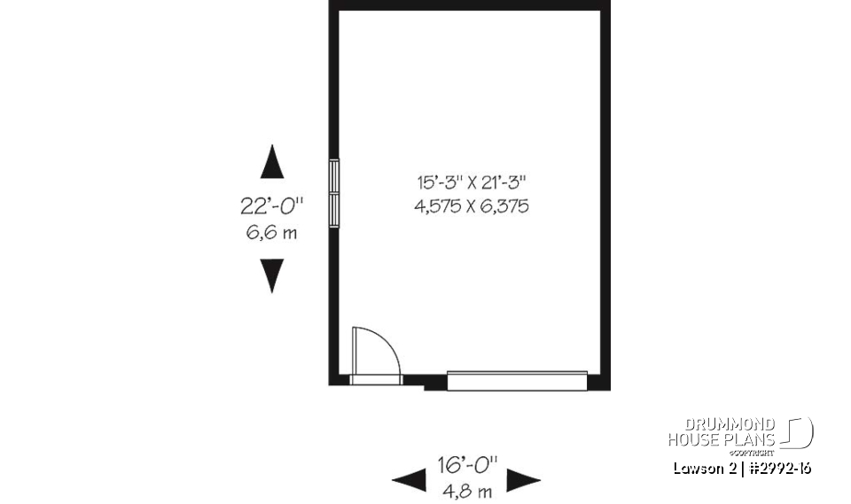 1st level - One-car garage plan, perfect style for any kind of houses - Lawson 2